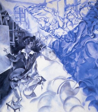ミューズとの自画像 現代マルク・シャガール Oil Paintings